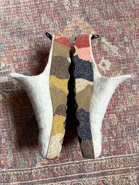 Asportuguesas Cozy Wool Felt Slip-On clogs in Light grey size 40